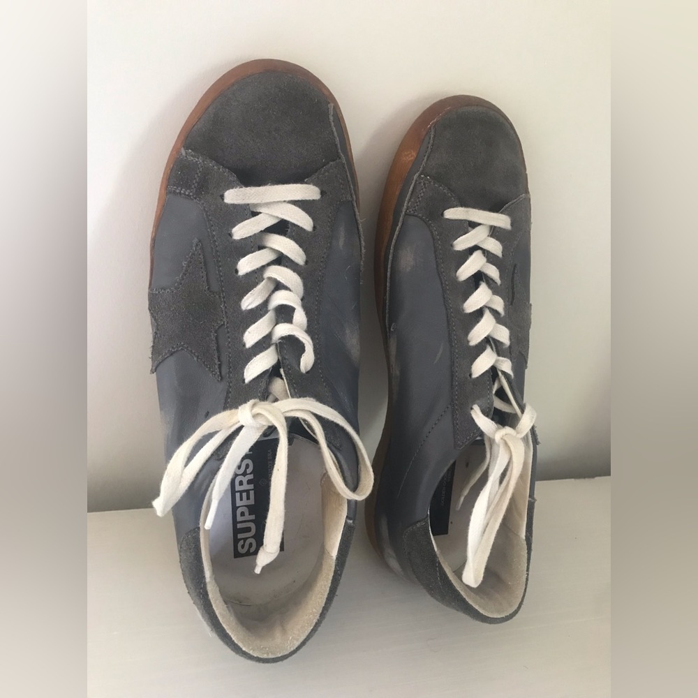 Golden Goose GGDB SSTAR Grey Leather Star Sneakers
